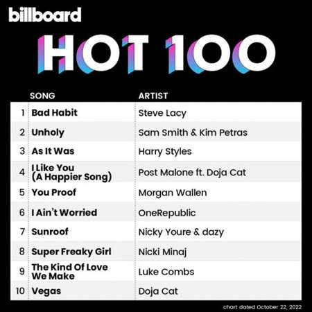 Billboard Hot 100 Singles Chart [22.10] 2022 (2022) скачать через торрент