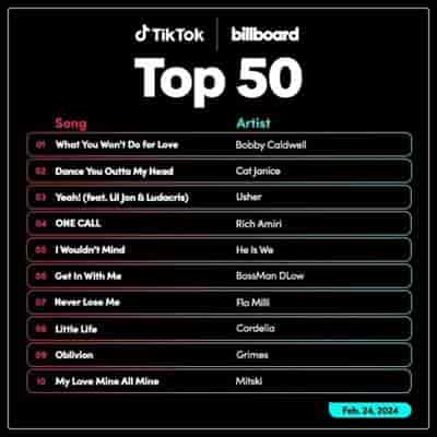 TikTok Billboard Top 50 Singles Chart [24.02] 2024 (2024) скачать через торрент