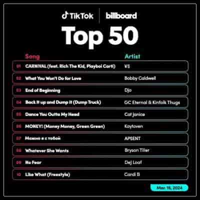 TikTok Billboard Top 50 Singles Chart [16.03] 2024