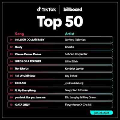 TikTok Billboard Top 50 Singles Chart 29.06