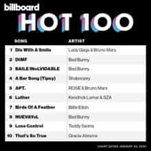 Billboard Hot 100 Singles Chart (25.01) 2025